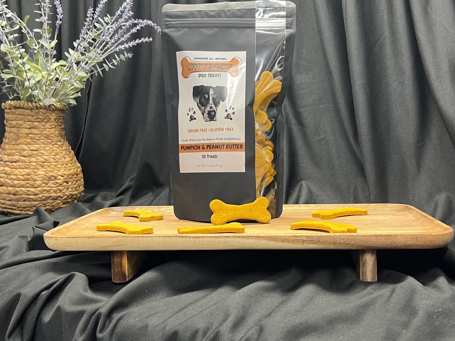 Coopie Snacks Homemade All Natural Pumpkin & Peanut Butter Dog Treats 35 Ct