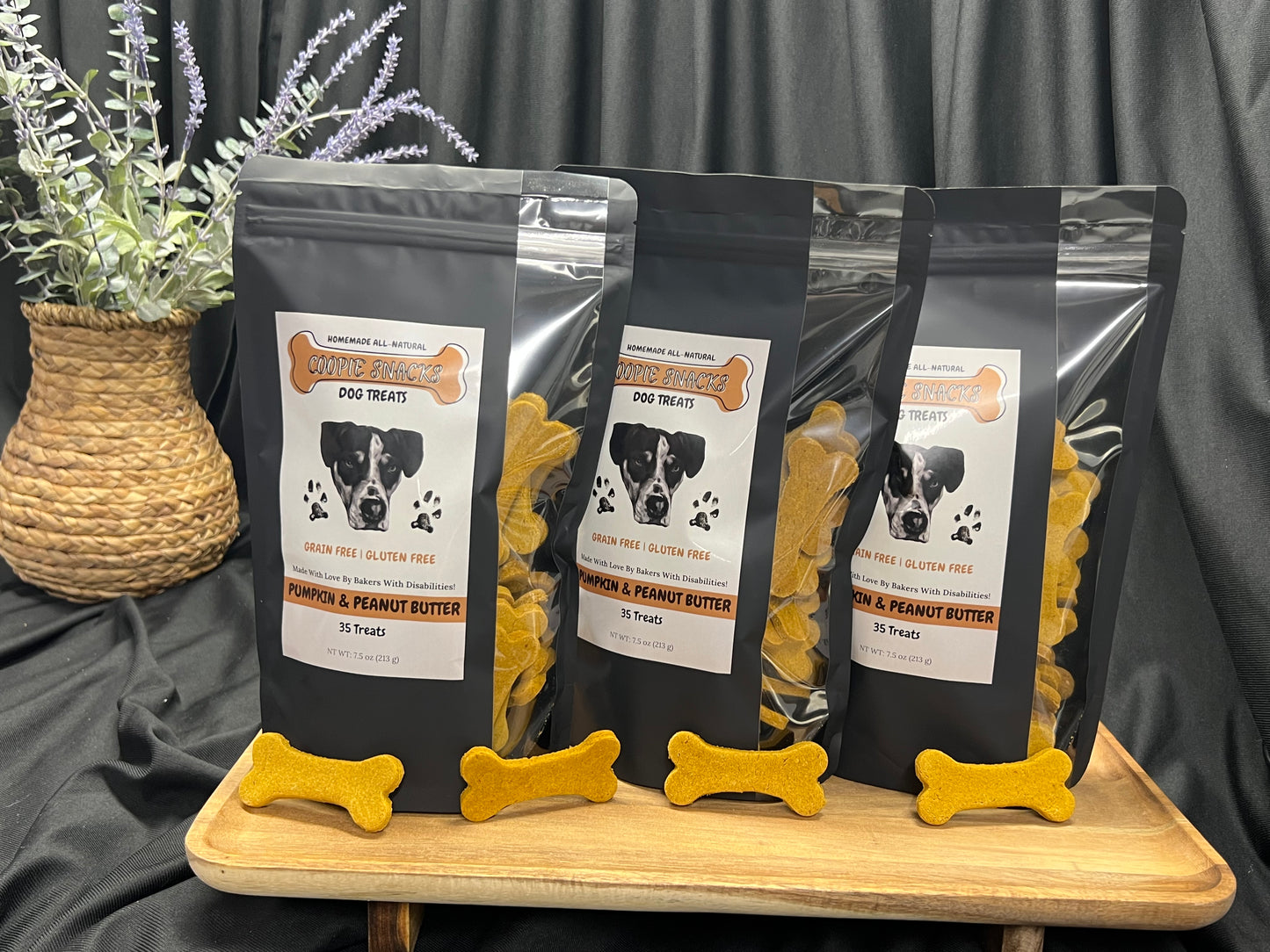 Coopie Snacks Homemade All Natural Pumpkin & Peanut Butter Dog Treats 35 Ct